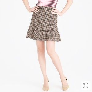 J. Crew Mercantile herringbone ruffle mini skirt